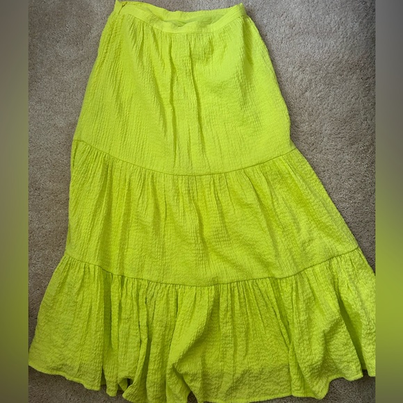 Urban Outfitters, Size S, Neon Yellow/Green MIDI Skirt - Picture 1 of 2